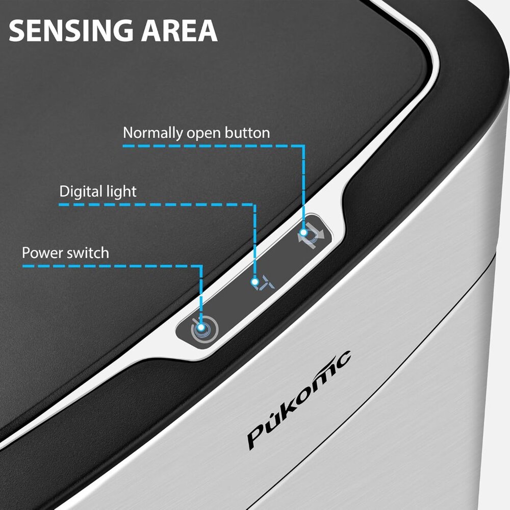 Pukomc Motion Sensor Trash can Stainless Steel Trash can 2.7-Gallon - Picture 3 of 8